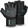 Ihuan Ventilated Weight Lifting Gym Workout Gloves with Wrist Wrap Support for Men & Women, Full Palm Protection, for Weightlifting, Training, Fitness, Hanging, Pull Ups Ihuan