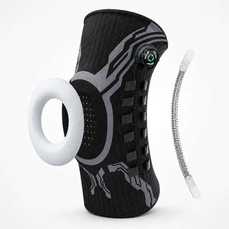 Adjustable Running Knee Brace with Dial System - Snug Compression Sleeve, Anti-Slip Grip, Breathable Wraparound Stabilizer, Knee Patella Strap, Patella Belt, Stretchy Supportive Protective Gear for Running, Gym Workouts