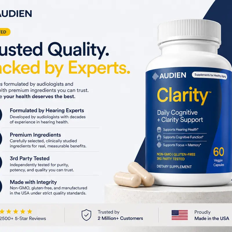 Audien Clarity Daily Cognitive Support Supplement, 60 Capsules