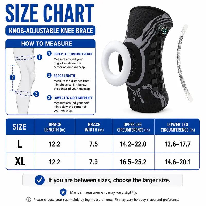 Adjustable Running Knee Brace with Dial System - Snug Compression Sleeve, Anti-Slip Grip, Breathable Wraparound Stabilizer, Knee Patella Strap, Patella Belt, Stretchy Supportive Protective Gear for Running, Gym Workouts