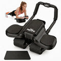 RELIFE Abdominal Roller Machine - 4-Wheel 2-In-1 Home Workout Gear with Enhanced Stability, Ergonomic Elbow Support, Built-In Phone Holder, Anti-Slip Knee Mat, Steel Rebound, Silent Roll, Adjustable Comfort for Core & Full-Body Workout