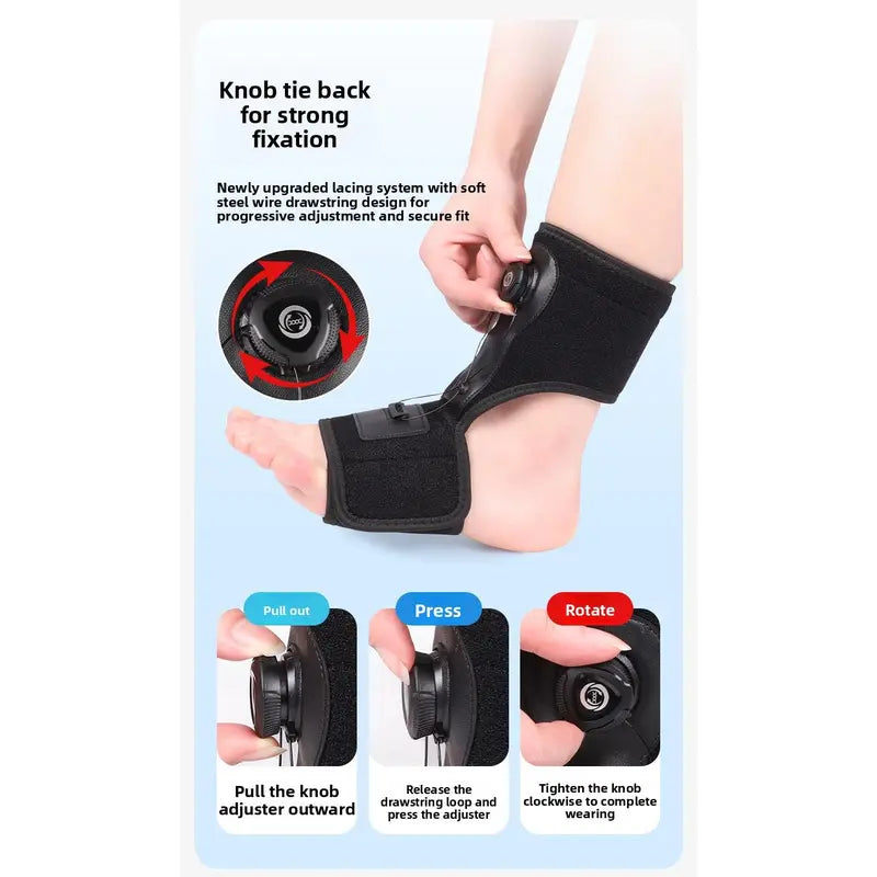 Sports Ankle Support and Foot Brace,Pair of Rotary Adjustable Ankle Orthosis for Foot Drop and Ankle Correction Foot Supports Ankle Stabilizer