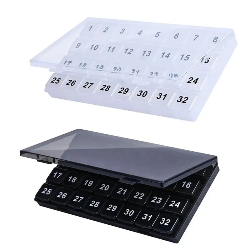 ASTRAVEA 31-Day Monthly Pill Organizer - Bpa-Free Supplement & Medical Organizer, Color-Coded Compartmentalized Dispenser with 32 Pre-Sorted AM/PM Daily Strips, Portable Travel Storage Box