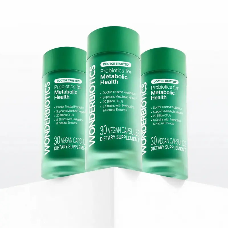 WONDERBIOTICS Metabolic Support Synbiotics Supplement - Bloating Relief, Belly Balance with Clinically Studied B420 & HN019 Strains Healthcare Dietary Fitness Supplement Healthy