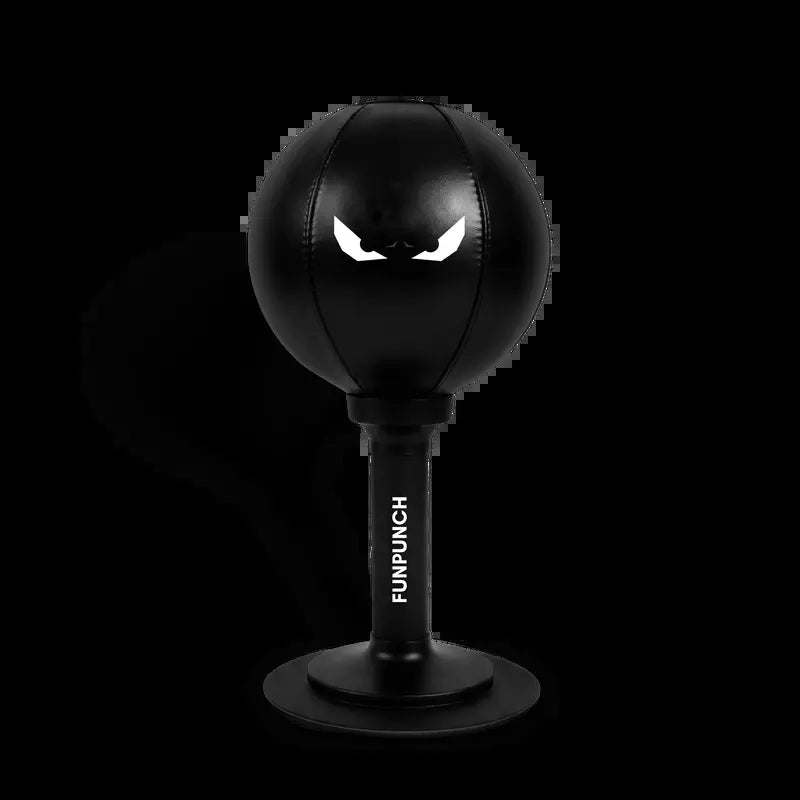 FUNPUNCH Heavy PU Leather Punching Bag - Complete Ready-To-Box Boxing Training Gear with 1,000,000 Punch Durability, Secure Base Lock-Down Suction, Inflatable Kit, Pump, Instant Rebound, Travel Bag for Home Offices & Gaming Setups Stress Relief Workouts