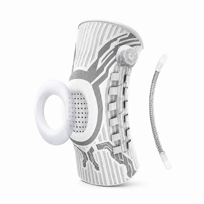Adjustable Running Knee Brace with Dial System - Snug Compression Sleeve, Anti-Slip Grip, Breathable Wraparound Stabilizer, Knee Patella Strap, Patella Belt, Stretchy Supportive Protective Gear for Running, Gym Workouts