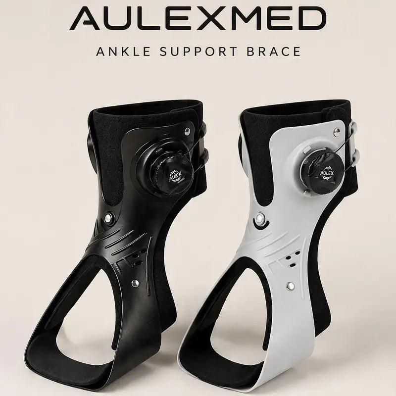 AULEXMED Adjustable X-Strap Unisex Wide-Fit Ankle Support Brace - Lightweight, Breathable, Comfortable Compression Cuff, Ergonomic Design, Easy Install, 2 Colors, Secure for Volleyball, Active Life [Dealsforyoudays]