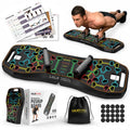 LALAHIGH Portable Home Gym Push-Up Board Set, Foldable Full Body Workout Equipment with Resistance Bands for Chest, Arms & Core Multi-Function Strength Training Equipment