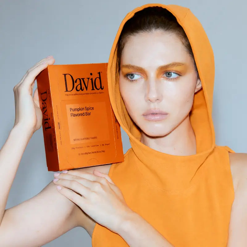 David Protein Pumpkin Spice Gold Bars | 28G Protein, 150 Calories, 0G Sugar | 12 Bars