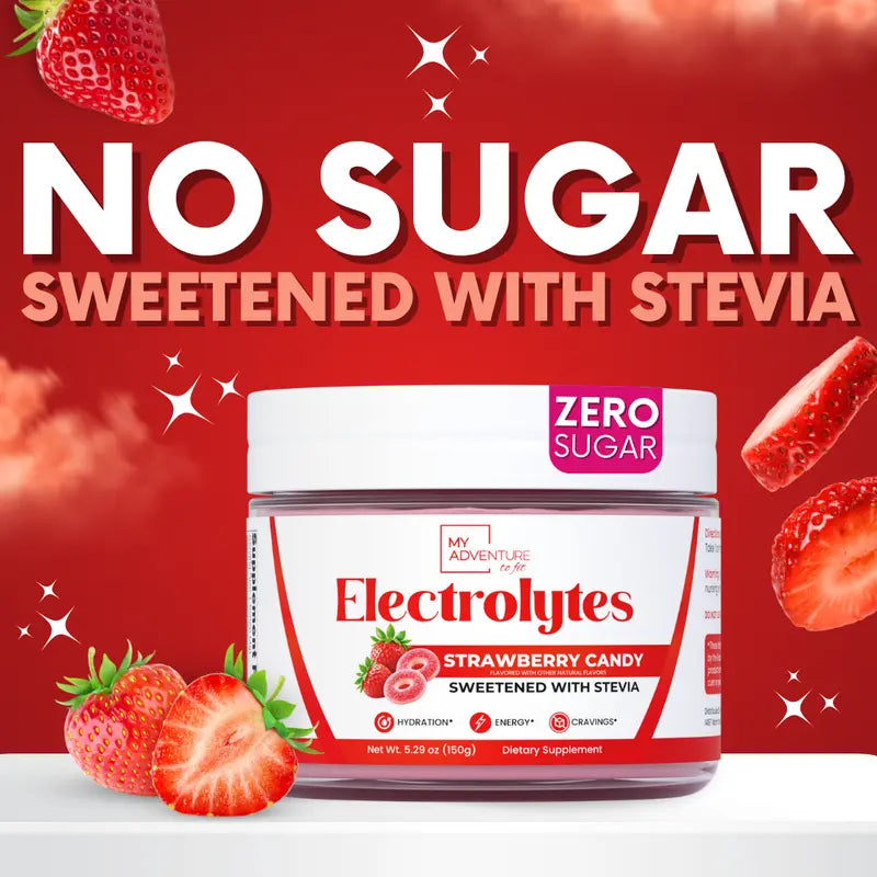 Strawberry Candy Electrolytes | ZERO SUGAR Hydration | 37 Servings