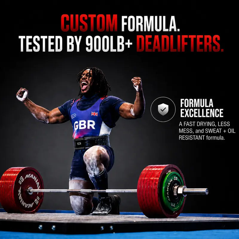Odyssey Liquid Chalk for Lifting & Grip Training. Tested by +900Lbs Deadlifters - Fast-Drying, No Chalk Dust, Sweat & Oil Resistant Grip for Deadlifts, Pull-Ups & Grip Work, 80 Ml