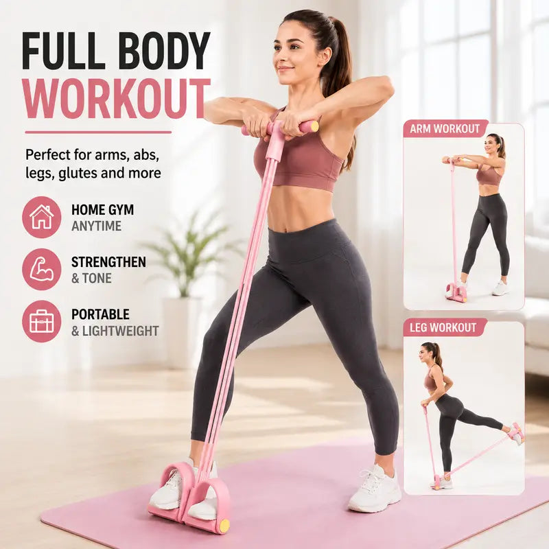 Pilates Bar Kit with Resistance Bands, Home Gym Equipment, Full Body Workout, Strength Training, Ab Trainer, Exercise Equipment