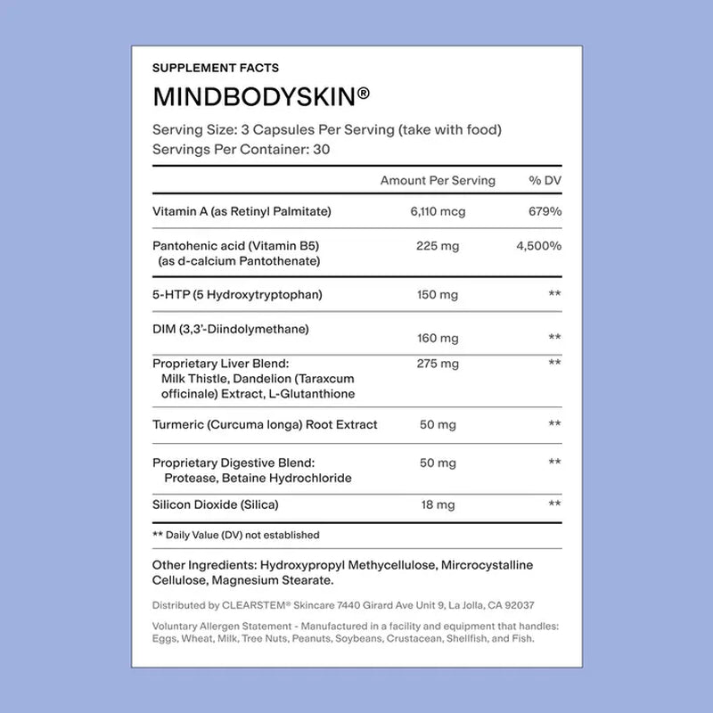 MINDBODYSKIN® Hormonal Acne Supplement
